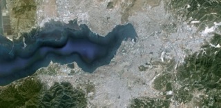 Satellite view of Izmir, Turkey